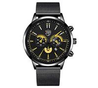 Montre à quartz analogique pour homme - Style décontracté - En acier inoxydable - Pour le travail et la date - Style décontracté - Robe d'arbitre, D, taille unique