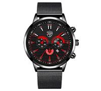 Montre à quartz analogique pour homme - Style décontracté - En acier inoxydable - Pour le travail et la date - Style décontracté - Robe d'arbitre, C, taille unique