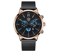 Montre à quartz analogique pour homme - Style décontracté - En acier inoxydable - Pour le travail et la date - Style décontracté - Robe d'arbitre, F, taille unique