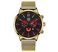 Montre à quartz analogique pour homme - Style décontracté - En acier inoxydable - Pour le travail et la date - Style décontracté - Robe d'arbitre, E, taille unique