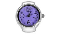 Montre à Quartz avec Anneau de Doigt, Montre d'amour élégante et Durable pour décontracté, Rendez-Vous, Fête, Boîtier en Alliage, Bracelet en Acier Inoxydable (Purple)