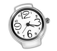 Montre à Quartz avec Anneau de Doigt, Montre d'amour élégante et Durable pour décontracté, Rendez-Vous, Fête, Boîtier en Alliage, Bracelet en Acier Inoxydable (White)