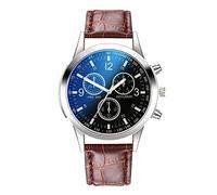 Montre à quartz avec cadran en acier inoxydable pour homme - Montre analogique avec alarme, D, taille unique