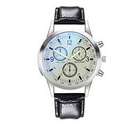 Montre à quartz avec cadran en acier inoxydable pour homme - Montre analogique avec alarme, E, taille unique