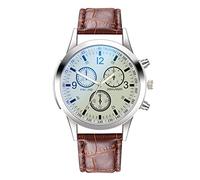 Montre à quartz avec cadran en acier inoxydable pour homme - Montre analogique avec alarme, H, taille unique