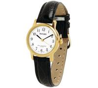 Montre à quartz Bayard dorée bracelet cuir pour femme Couleur : Boitier chromé
