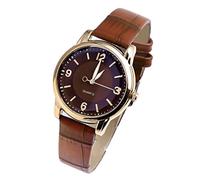 Montre à quartz bleue pour femme - Montre à quartz - Avec presse manuelle, café, One Size