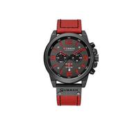 Montre à quartz CURREN Étanche Cuir Chronographe Sport-rouge rouge