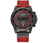 Montre à quartz CURREN Étanche Cuir Chronographe Sport-rouge rouge G
