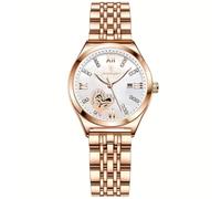 Montre à quartz décontractée Poedagar pour étudiant, en acier inoxydable, avec veilleuse et calendri