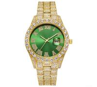 Montre à quartz élégante en acier Hip Hop échelle romaine diamant pour les amateurs de mode (02)