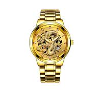 Montre à quartz en acier inoxydable gravée pour homme et femme, F, taille unique