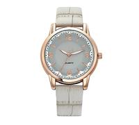 Montre à quartz en cuir pour femme - Tendance et simple - 38 mm, gris, taille unique