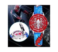 Montre à quartz étanche Spider-Man Flip Flop pour enfants (bleue)