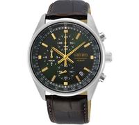 Montre à quartz homme Seiko Essentials SSB385P1 chronographe cadran vert cuir...