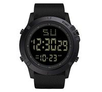Montre à quartz LED en caoutchouc pour homme avec alarme et date numérique, Noir , taille unique