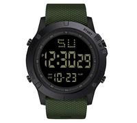 Montre à quartz LED en caoutchouc pour homme avec alarme et date numérique, Vert, One Size