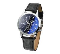 Montre à quartz neutre pour homme avec bracelet en verre, Noir , One Size