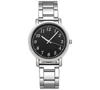 Montre à quartz numérique pour femme avec chronographe 36 mm, Noir , taille unique
