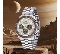 Montre à quartz PAGANI DESIGN Série Planétaires Saturne, couleur beige clair, chronographe de vitesse pour homme, verre saphir AR, montre-bracelet pour homme, nouveauté 2026 Black