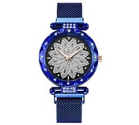 Montre à quartz pour femme avec aiguille des secondes, bleu, Taille unique