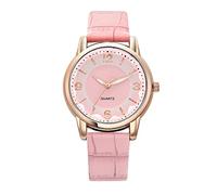 Montre à quartz pour femme avec bracelet en cuir et montre d'infanterie, rose, One Size