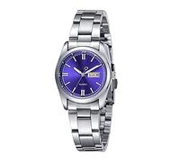 Montre à quartz pour femme avec cadran en acier inoxydable et bracelet en cuir, a, taille unique