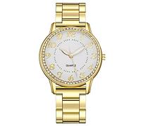 Montre à quartz pour femme - Mouvement à quartz - Grand nombre, doré, taille unique