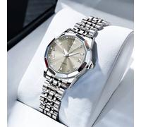 montre à Quartz pour femmes, élégante, mode, marque de luxe, e, étanche, acier inoxydable, Date lumineuse R-silver grey