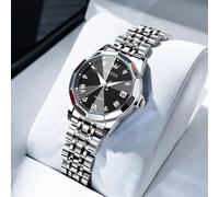 montre à Quartz pour femmes, élégante, mode, marque de luxe, e, étanche, acier inoxydable, Date lumineuse R-silver black