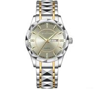 Montre à quartz pour homme avec affichage lumineux et double calendrier