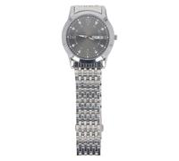 Montre à quartz pour homme avec bracelet en métal et double affichage de la date et du jour, cadran