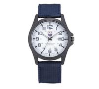 Montre à quartz pour homme - En acier inoxydable - Analogique - Date - Style vintage - Pour homme, bleu, taille unique
