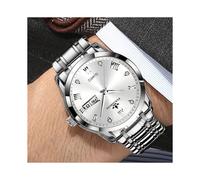 Montre à quartz pour homme en acier inoxydable avec date et calendrier, à vendre