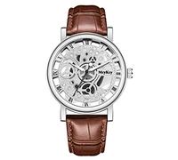 Montre à quartz pour homme - Montre de poche numérique à quartz - Imitation creuse - Imitation mécanique, Argenté., One Size