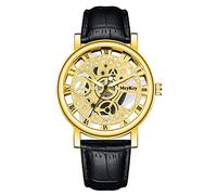 Montre à quartz pour homme - Montre de poche numérique à quartz - Imitation creuse - Imitation mécanique, doré, One Size