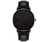 Montre à quartz silencieuse avec chronomètre pour homme, Rouge, taille unique