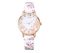 Montre à quartz tendance pour femme avec ceinture et fleurs imprimées - Petite montre analogique en relief pour homme, kaki, taille unique