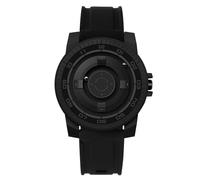 Montre à suspension magnétique Watch au poignet de quartz imperméable cool innovante pour les couples Black Shell Unisexe Design avec une coque et un affichage de miroir 41 mm 41 (Cercle noir)