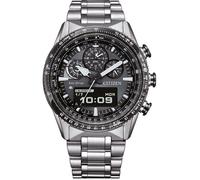 Citizen Promaster Sky Pilot JV2006-55H - Montre homme Eco-Drive U830 multifonction, acier inoxydable, cadran gris, 20 ATM
