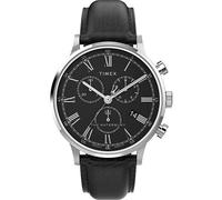 Timex Montre Waterbury Classic – Quartz chronographe, acier & cuir noir, TW2U88300
