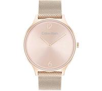 Calvin Klein Montre Analogique à Quartz pour Femme Collection Timeless Mesh 38MM avec Bracelet Milanais en Acier Inoxydable Couleur Or Rose Clair - 25200002