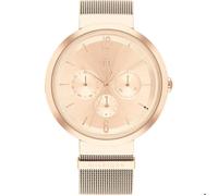 Tommy Hilfiger Montre Analogique Multifunction à Quartz pour Femme avec Bracelet Milanais en Acier Inoxydable Couleur Or Rose Clair - 1782538