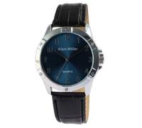 Montre - Alain Miller - Homme - Cadran bleu - Bracelet simili cuir noir