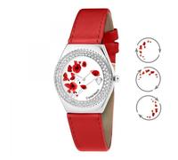 Montre Alysson Coquelicot à mouvement tournant SC Crystal ornée de Cristaux scintillants