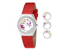 Montre Alysson papillons à mouvement tournant SC Crystal ornée de Cristaux scintillants