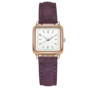 Montre analogique à quartz décontractée pour femme avec bracelet en cuir - Montre créative pour femme - Facile à lire, H, taille unique