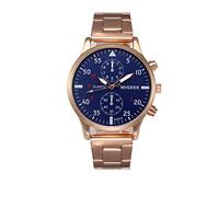 Montre analogique à quartz en acier inoxydable pour homme, doré, taille unique