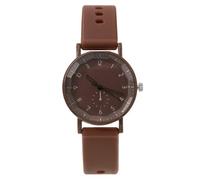 Montre analogique à quartz pour femme - En cuir - Pour femme, café, taille unique