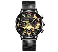 Montre analogique à quartz pour homme avec boîtier en acier inoxydable, a, taille unique